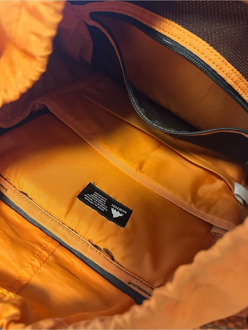 Burton Checker Roll-Top Backpack in Green, Orange & Black